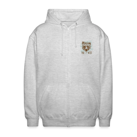 Uniseks zip hoodie - lichtgrijs gemêleerd