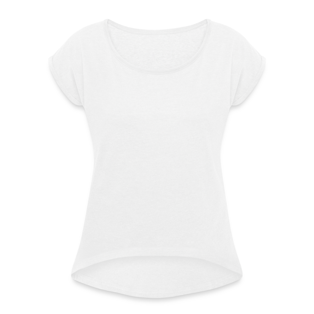 Vrouwen T-shirt met opgerolde mouwen - wit
