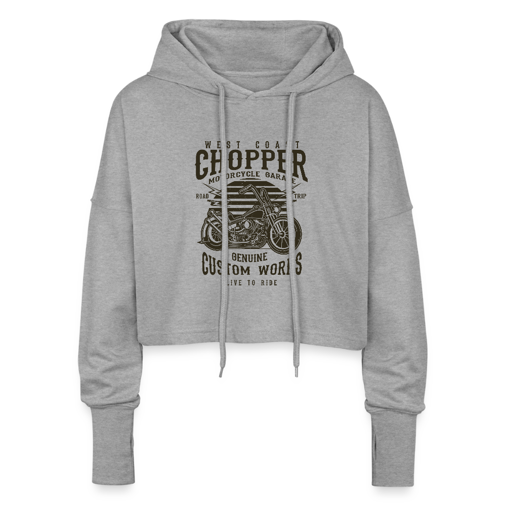 Cropped vrouwen hoodie - grijs gemêleerd