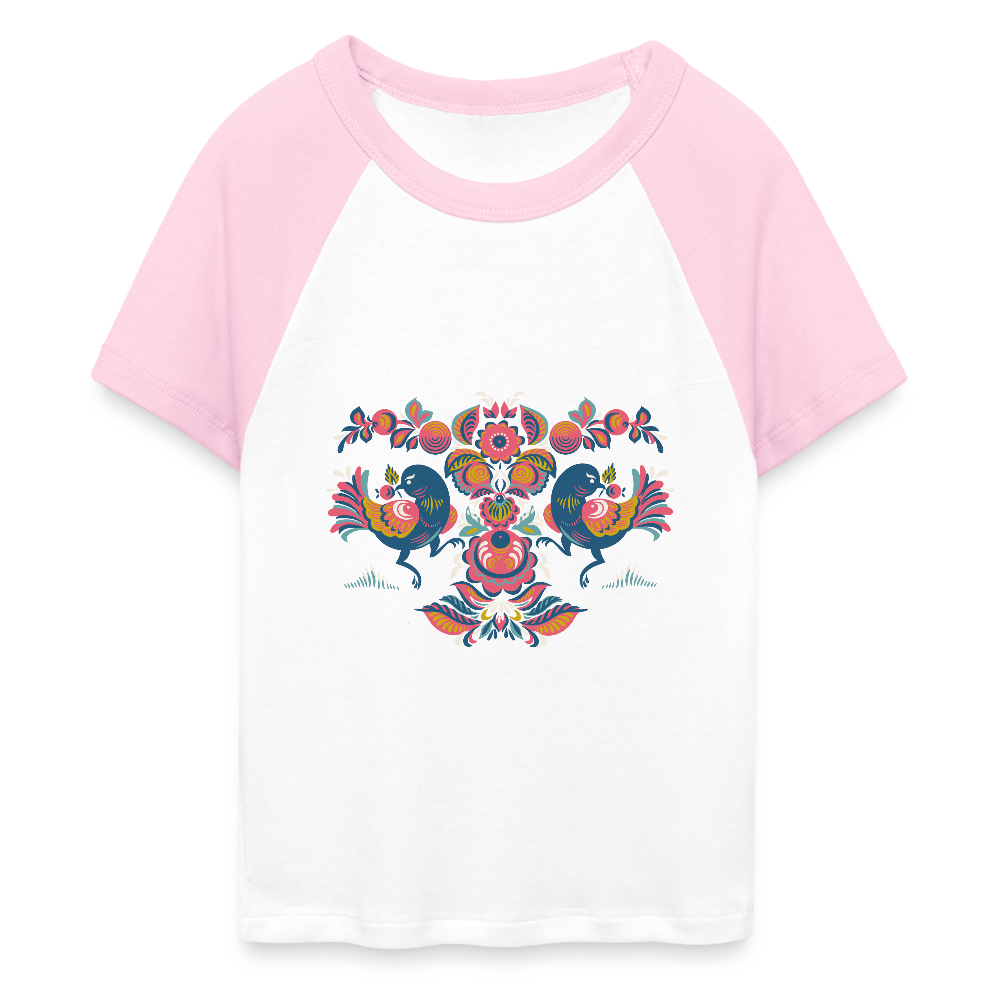 Vrouwen cropped Baby Tee - wit/roze