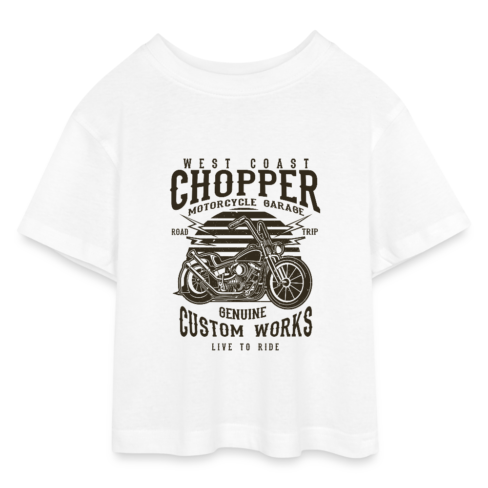 Tieners cropped jersey T-shirt - wit