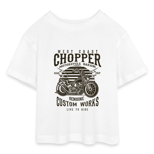 Tieners cropped jersey T-shirt - wit