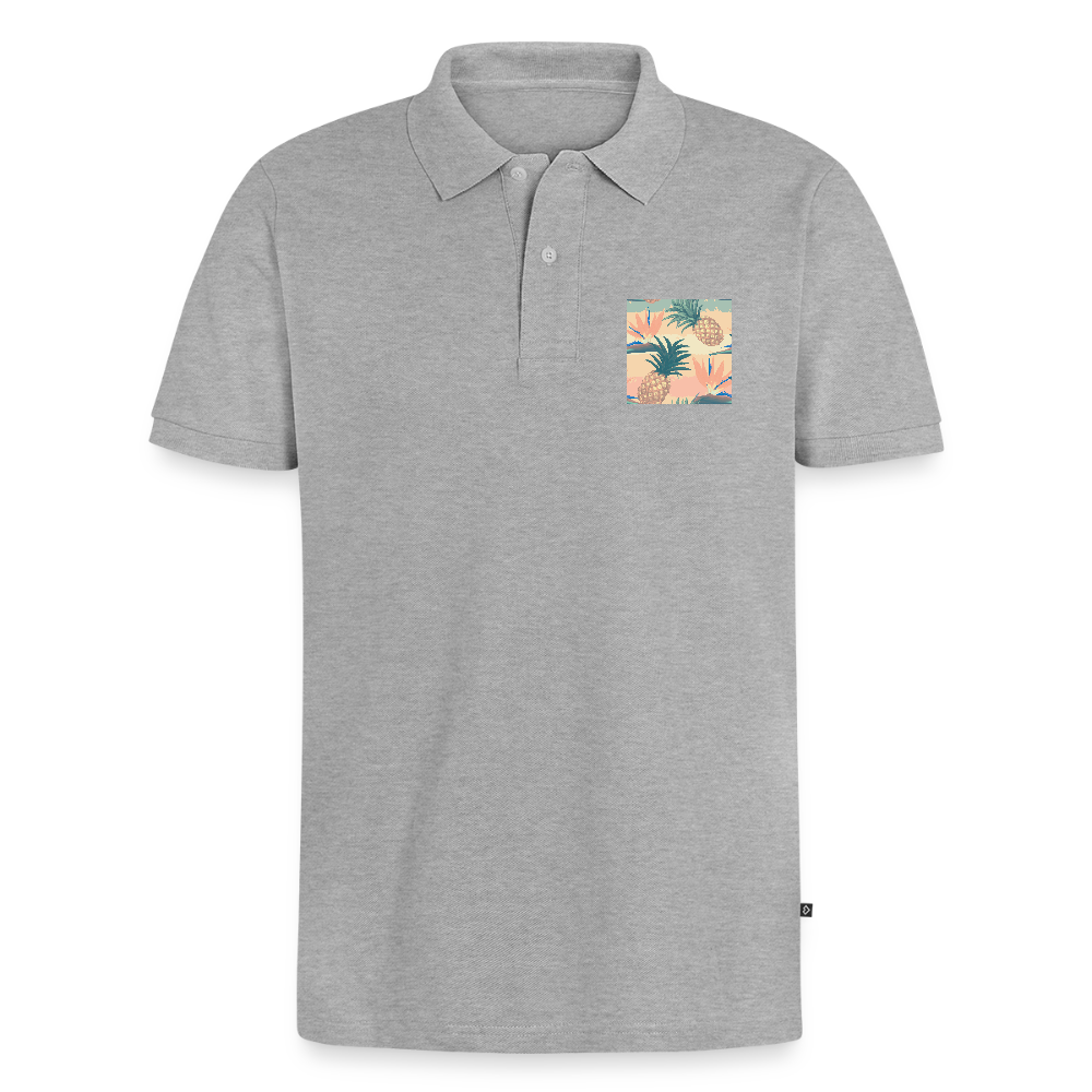 Mannen Premium Bio Poloshirt - grijs gemêleerd