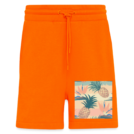 Organic relaxed shorts made in EU - SUNSET ORANGE