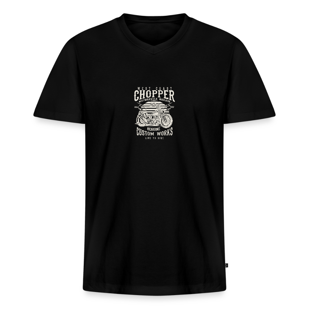Mannen bio T-shirt met V-hals van Stanley & Stella - zwart