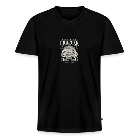 Mannen bio T-shirt met V-hals van Stanley & Stella - zwart