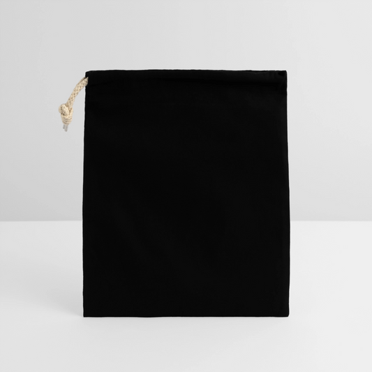 Afsluitbare cadeauzak van katoen (14x20cm) - zwart