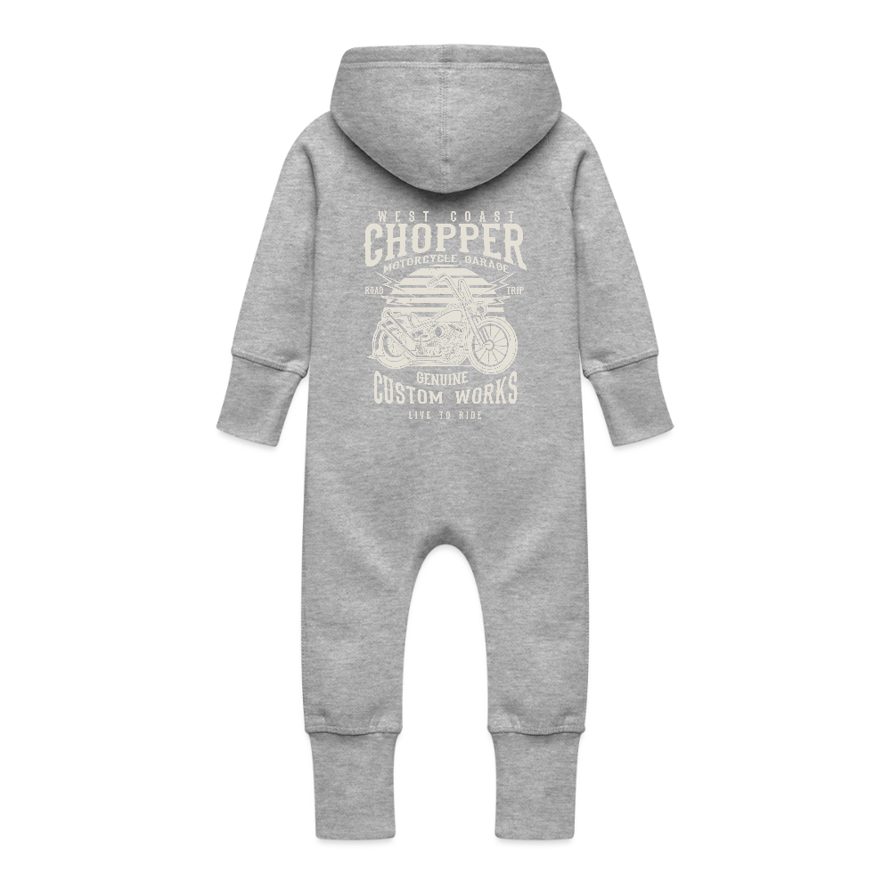 Baby bio sweat kruippakje met capuchon - grijs gemêleerd