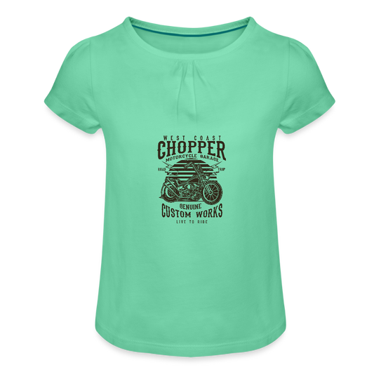 Meisjes-T-shirt met plooien - mintgroen