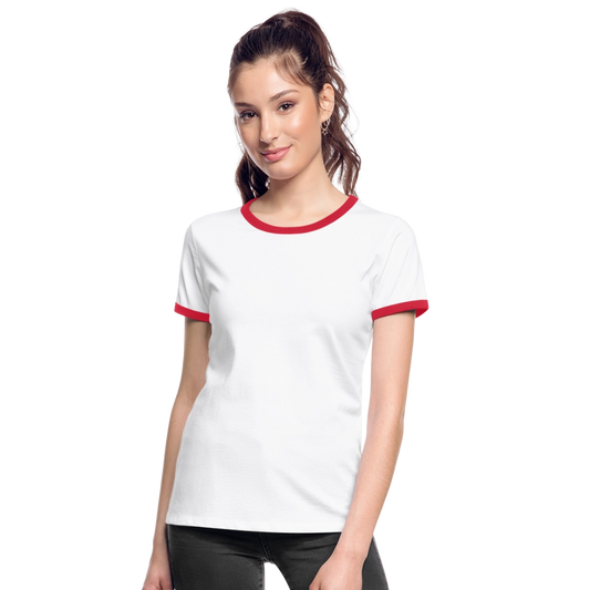 Vrouwen contrastshirt - wit/rood