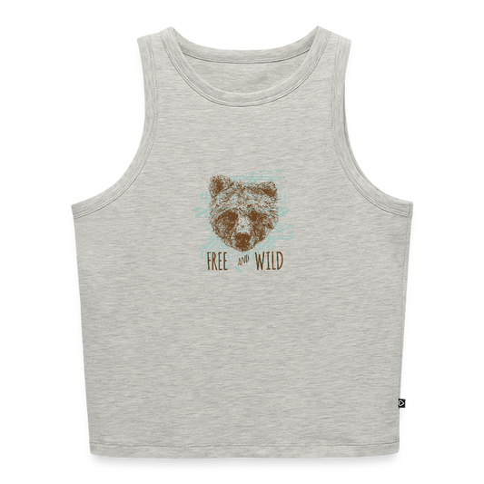 Vrouwen cropped tanktop - grijs gemêleerd