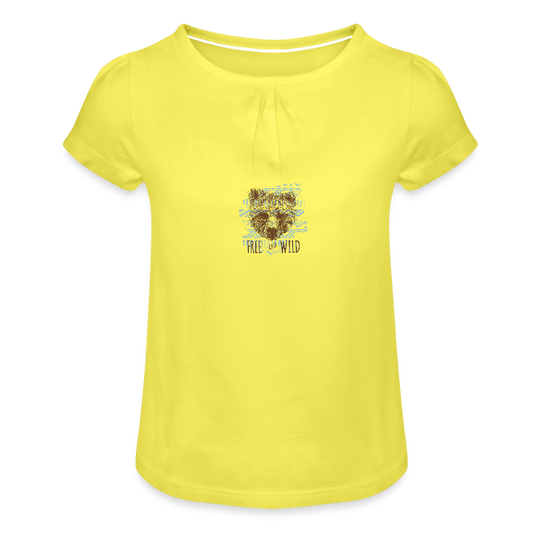Meisjes-T-shirt met plooien - geel