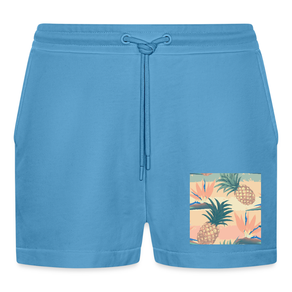 Organic relaxed cropped shorts made in EU -  Sol Blue