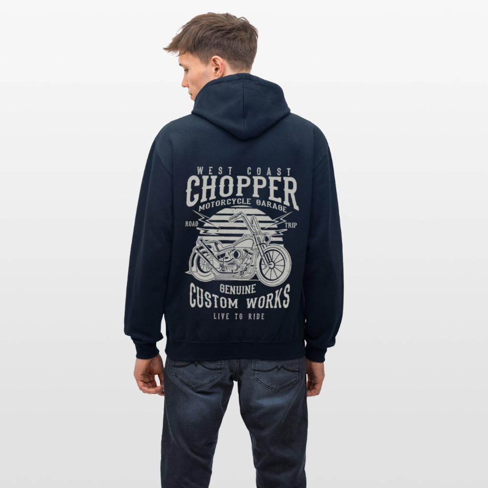 Contrast hoodie - navy/grijs gemêleerd