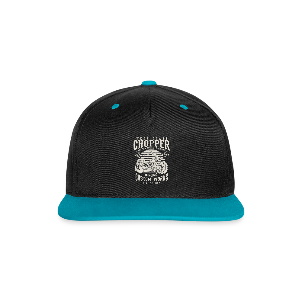 Contrast snapback cap - zwart/turquoise
