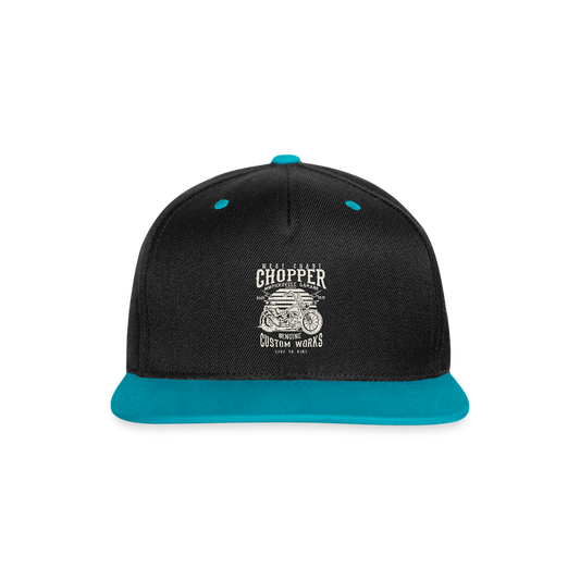 Contrast snapback cap - zwart/turquoise