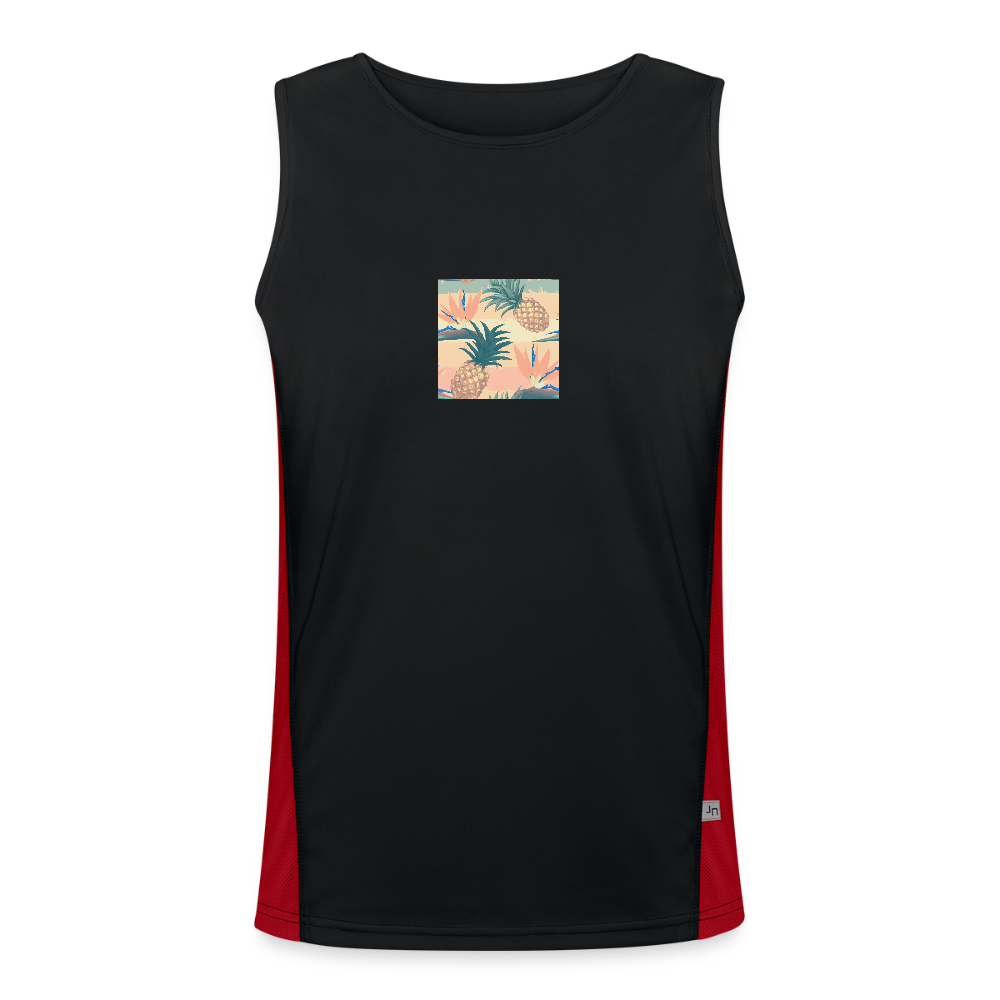 Functionele contrasterende tanktop voor mannen - zwart/rood