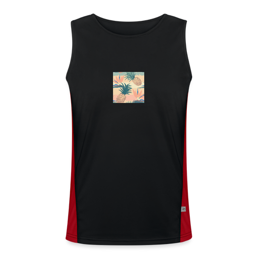 Functionele contrasterende tanktop voor mannen - zwart/rood