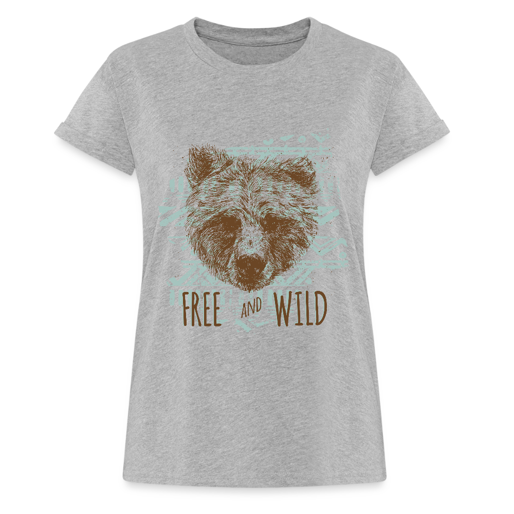 Vrouwen oversize T-shirt - grijs gemêleerd