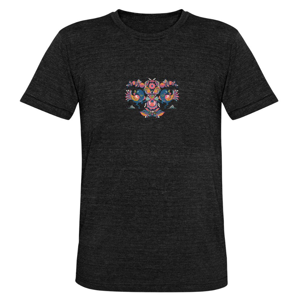 Unisex tri-blend T-shirt van Bella + Canvas - zwart gemêleerd