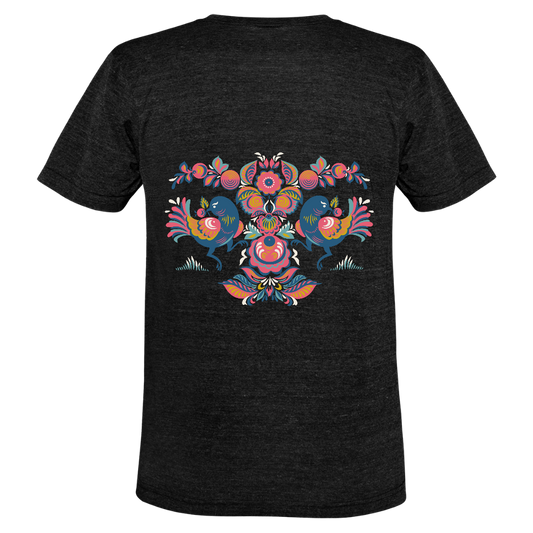 Unisex tri-blend T-shirt van Bella + Canvas - zwart gemêleerd