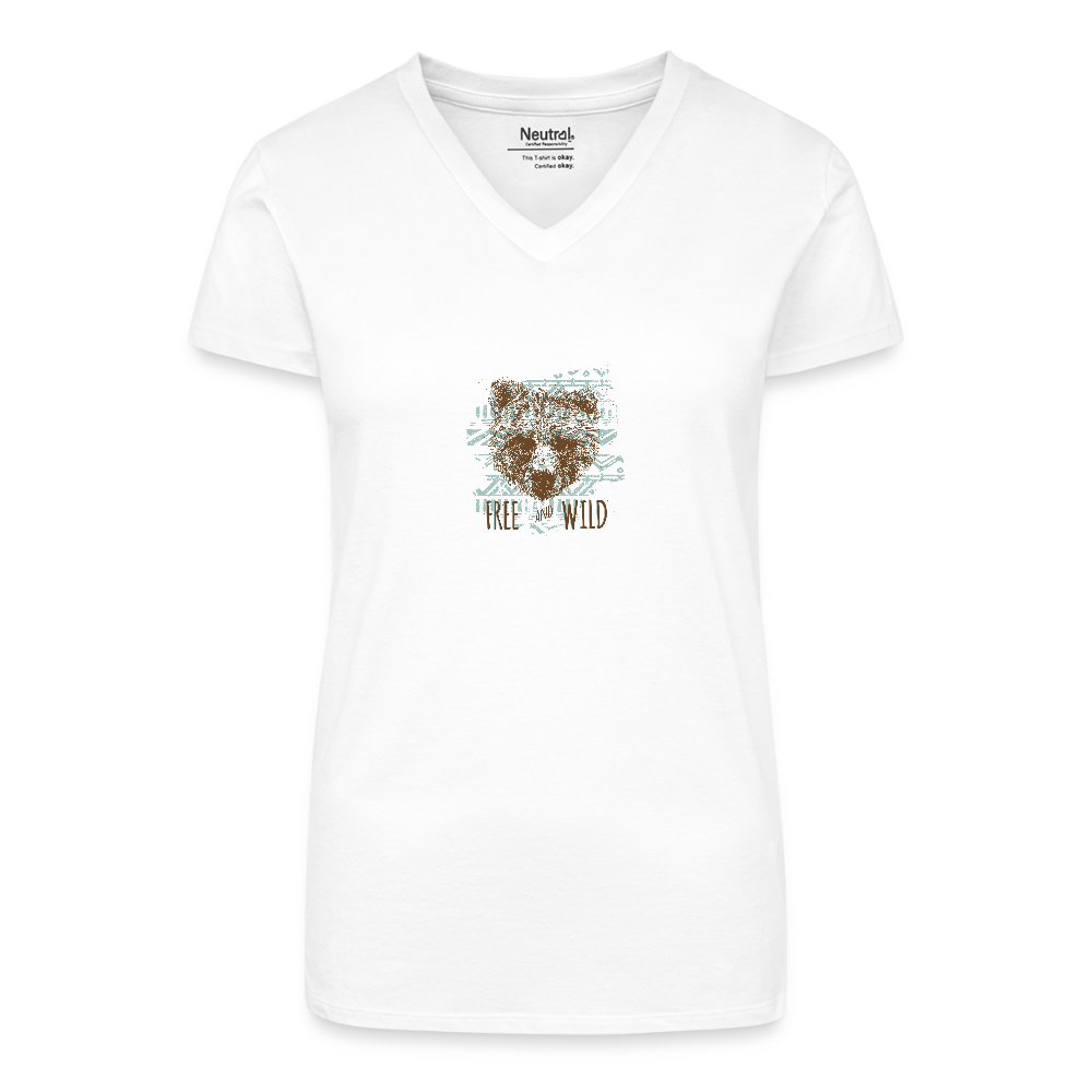 Bio vrouwen T-shirt met V-hals - wit