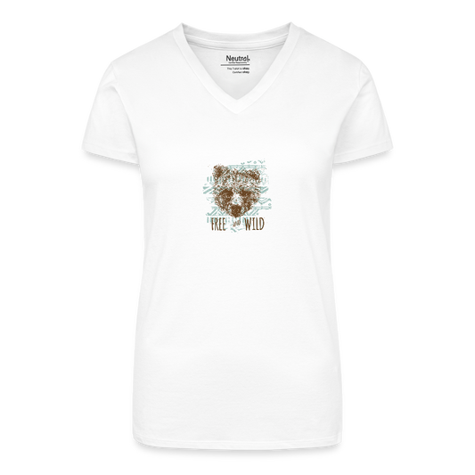 Bio vrouwen T-shirt met V-hals - wit