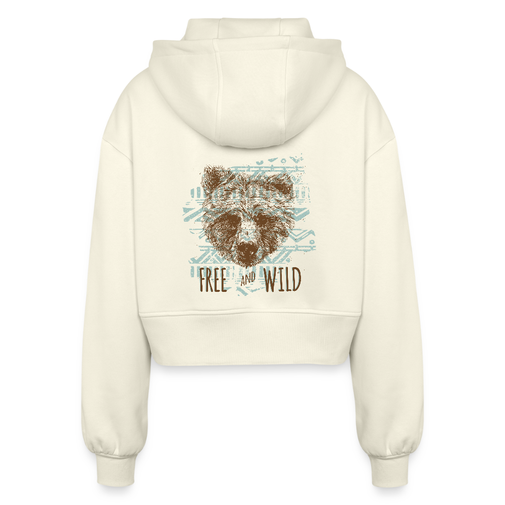 Vrouwen oversized cropped ziphoodie - nature