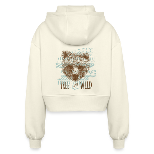 Vrouwen oversized cropped ziphoodie - nature