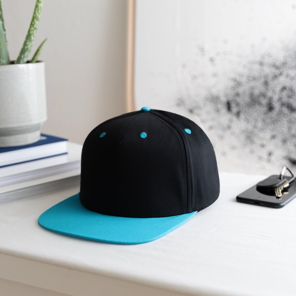 Contrast snapback cap - zwart/turquoise