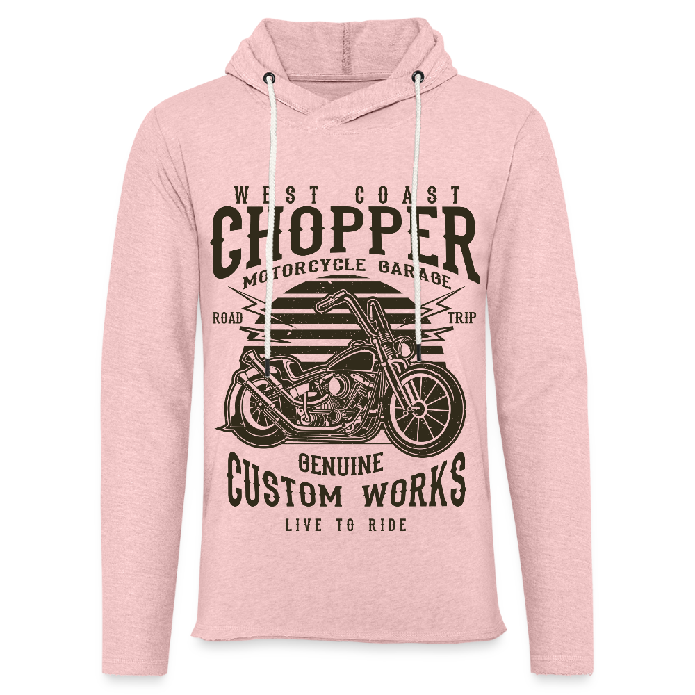 Lichte hoodie unisex - roze-crème gemêleerd