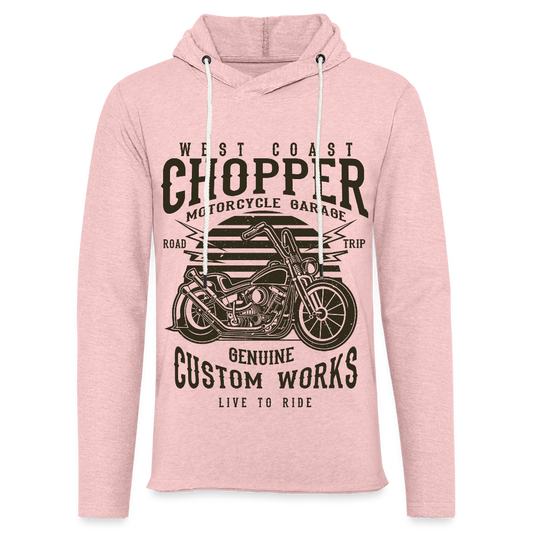 Lichte hoodie unisex - roze-crème gemêleerd