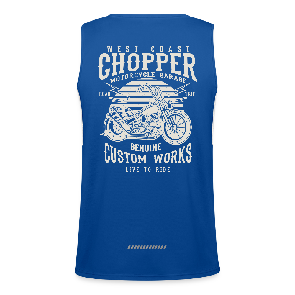Functionele contrasterende tanktop voor mannen - royal/wit