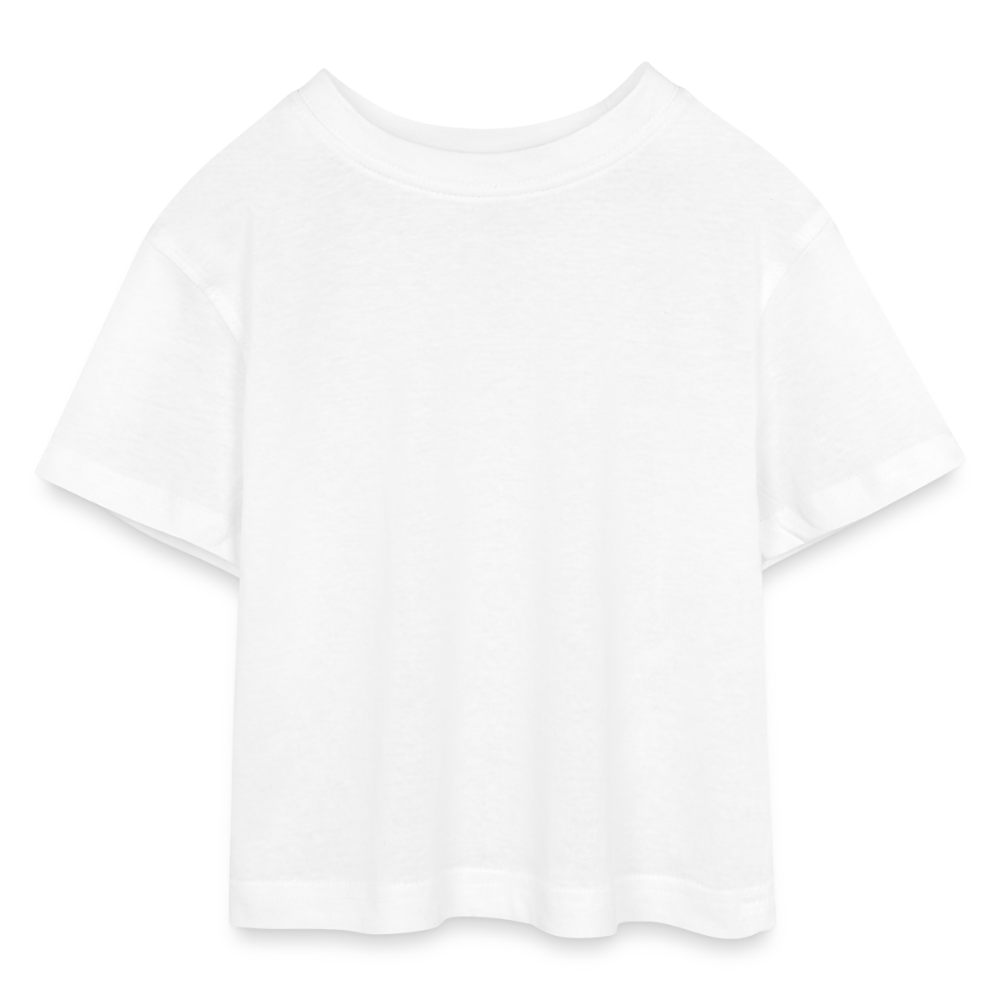 Tieners cropped jersey T-shirt - wit