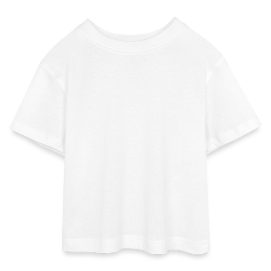 Tieners cropped jersey T-shirt - wit