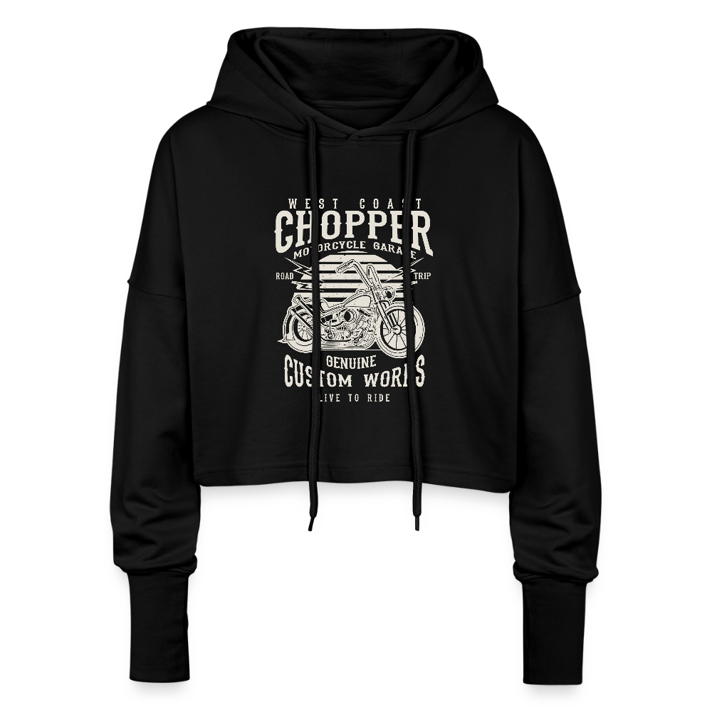 Cropped vrouwen hoodie - zwart