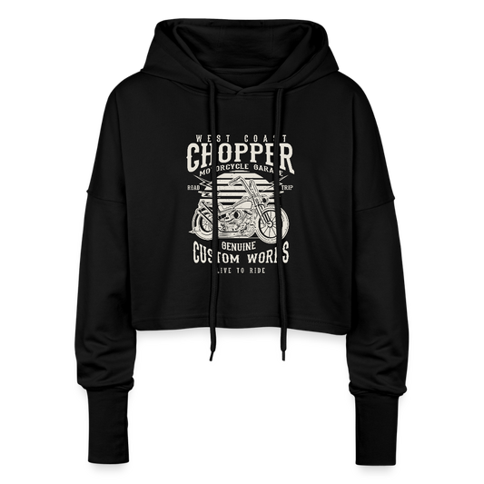 Cropped vrouwen hoodie - zwart