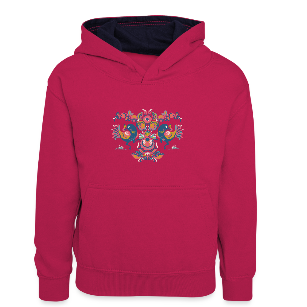 Teenager contrast-hoodie/kinderen contrast-hoodie - roze/navy
