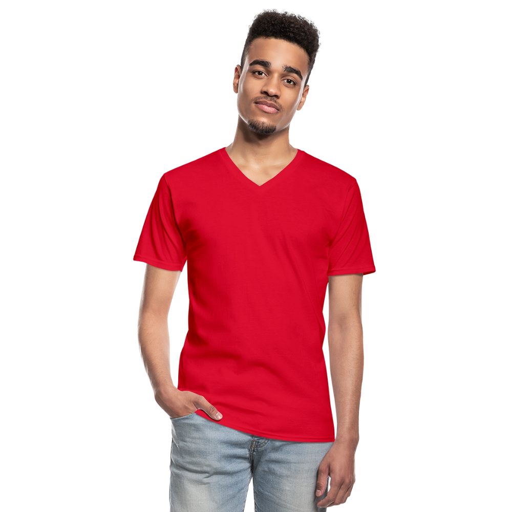Klassiek mannen T-shirt met V-hals - rood