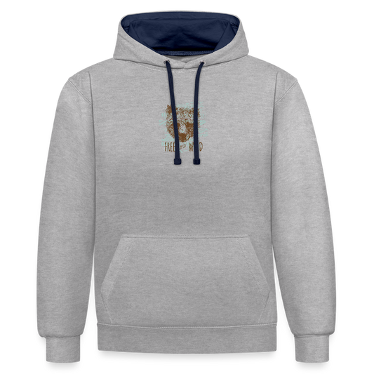 Contrast hoodie - grijs gemêleerd/navy