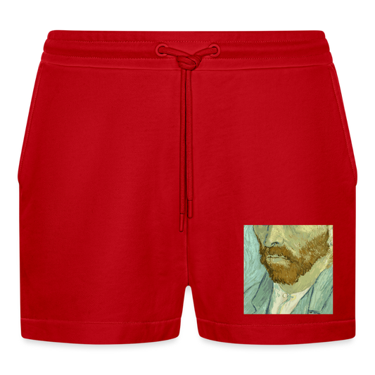 Organic relaxed cropped shorts made in EU - rood