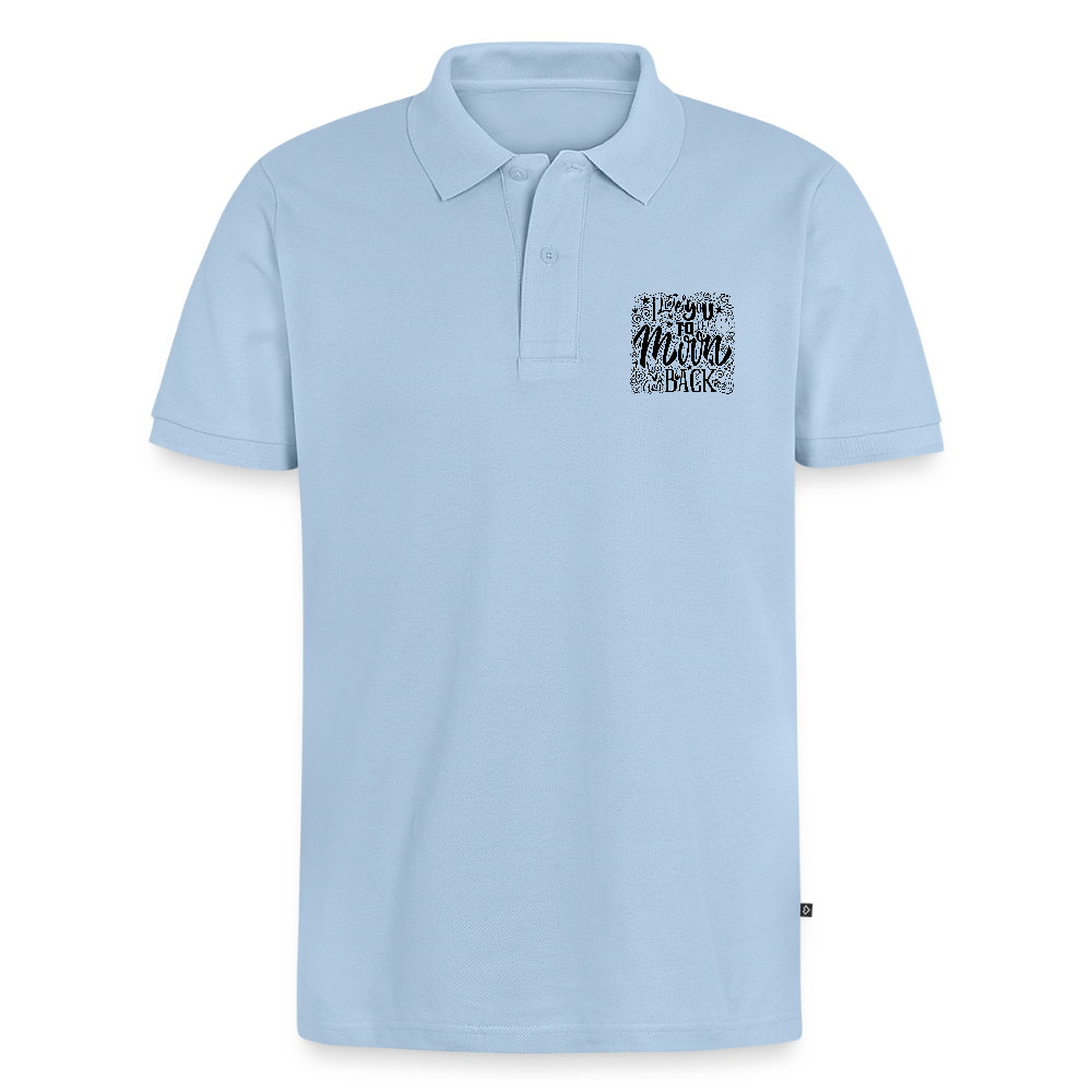 Mannen Premium Bio Poloshirt - lichtblauw