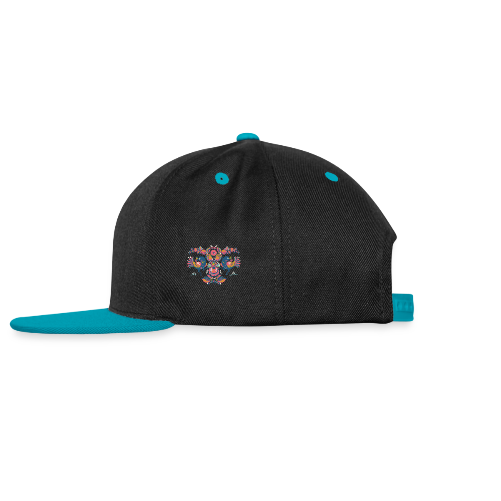 Contrast snapback cap - zwart/turquoise