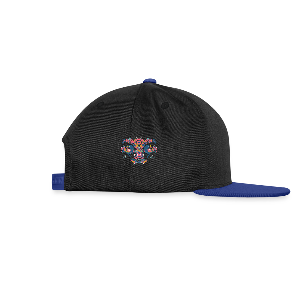Snapback cap - zwart/koningsblauw