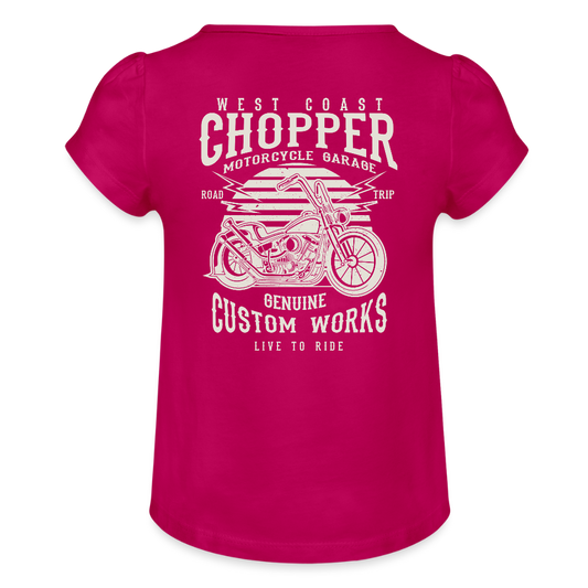 Meisjes-T-shirt met plooien - fuchsia