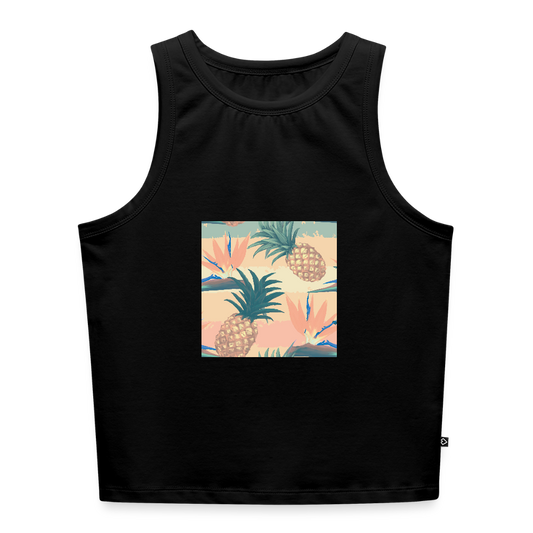 Vrouwen cropped tanktop - zwart