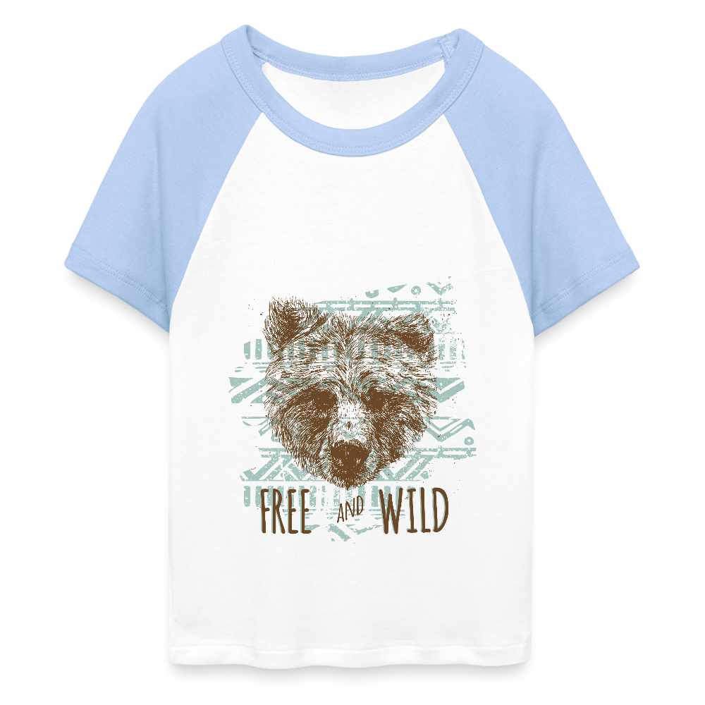 Vrouwen cropped Baby Tee - wit/lichtblauw