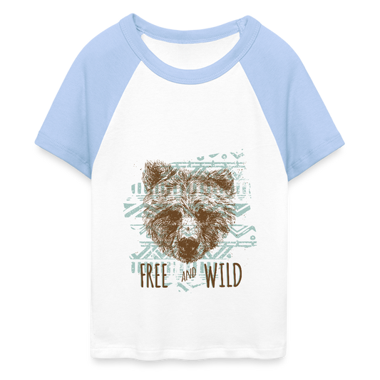 Vrouwen cropped Baby Tee - wit/lichtblauw