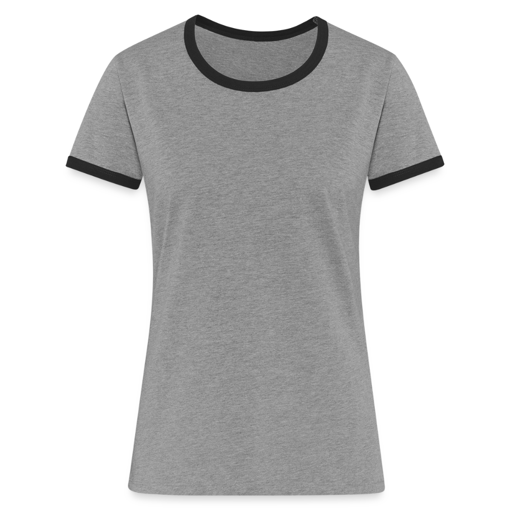 Vrouwen contrastshirt - grijs gemêleerd/zwart