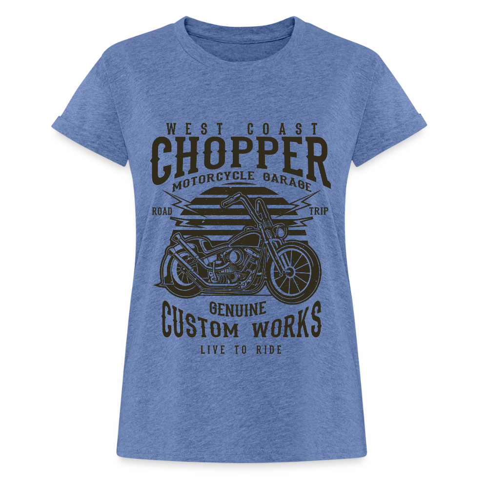 Vrouwen oversize T-shirt - denim gemêleerd